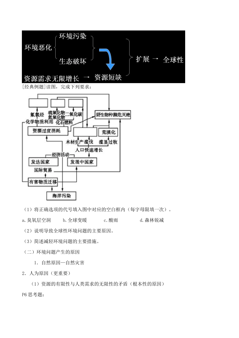 山西省运城市康杰中学高中地理 1.2 环境问题的产生及其特点学案 新人教版选修6_第3页