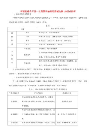 山西省运城市康杰中学高中地理 3.2 河流的综合开发 以美国田纳西河流域为例知识点剖析 新人教版必修3