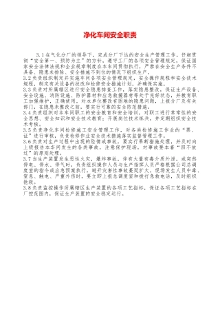 净化车间安全职责——精品资料