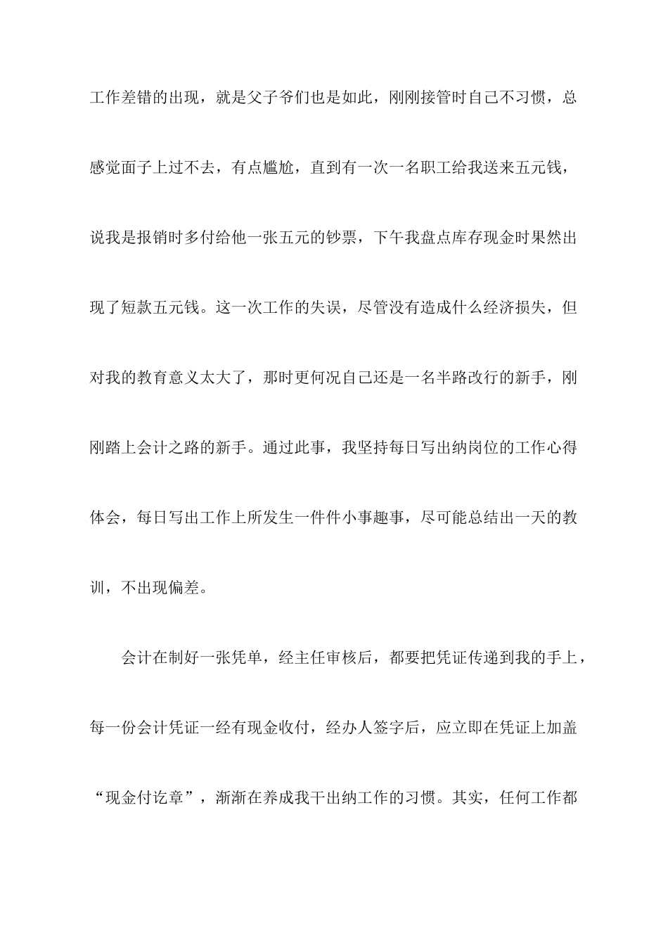 出纳人员工作心得体会_第2页