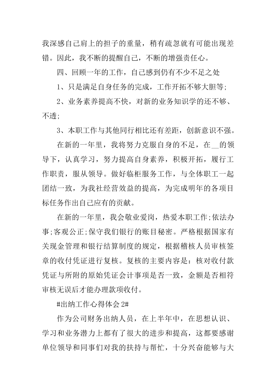 出纳工作心得个人总结5篇_第3页