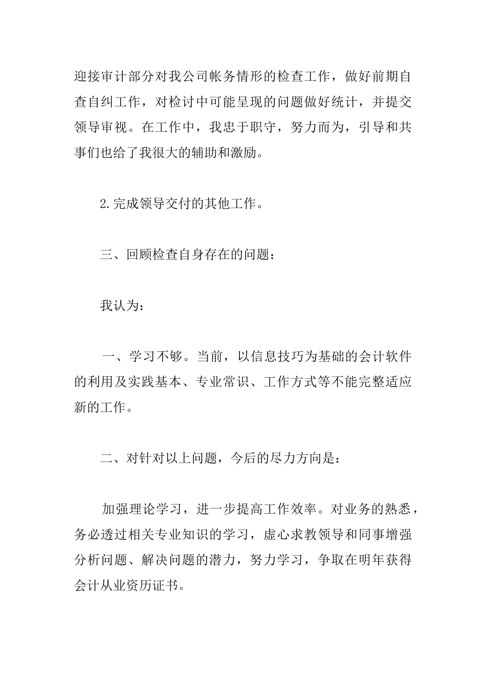 出纳试用期工作总结范文精选_第2页