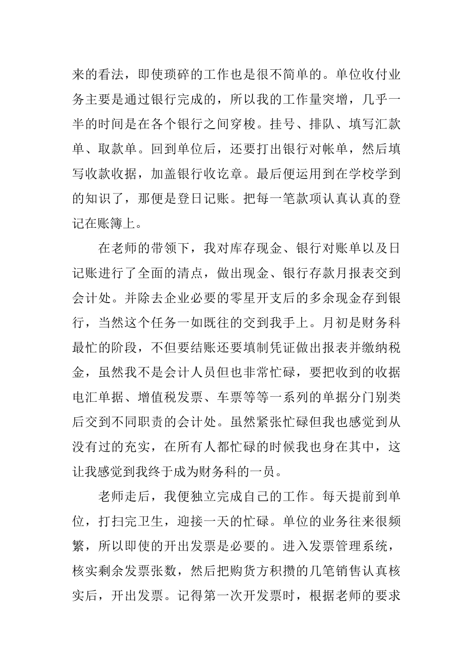 出纳顶岗实习报告总结_第2页