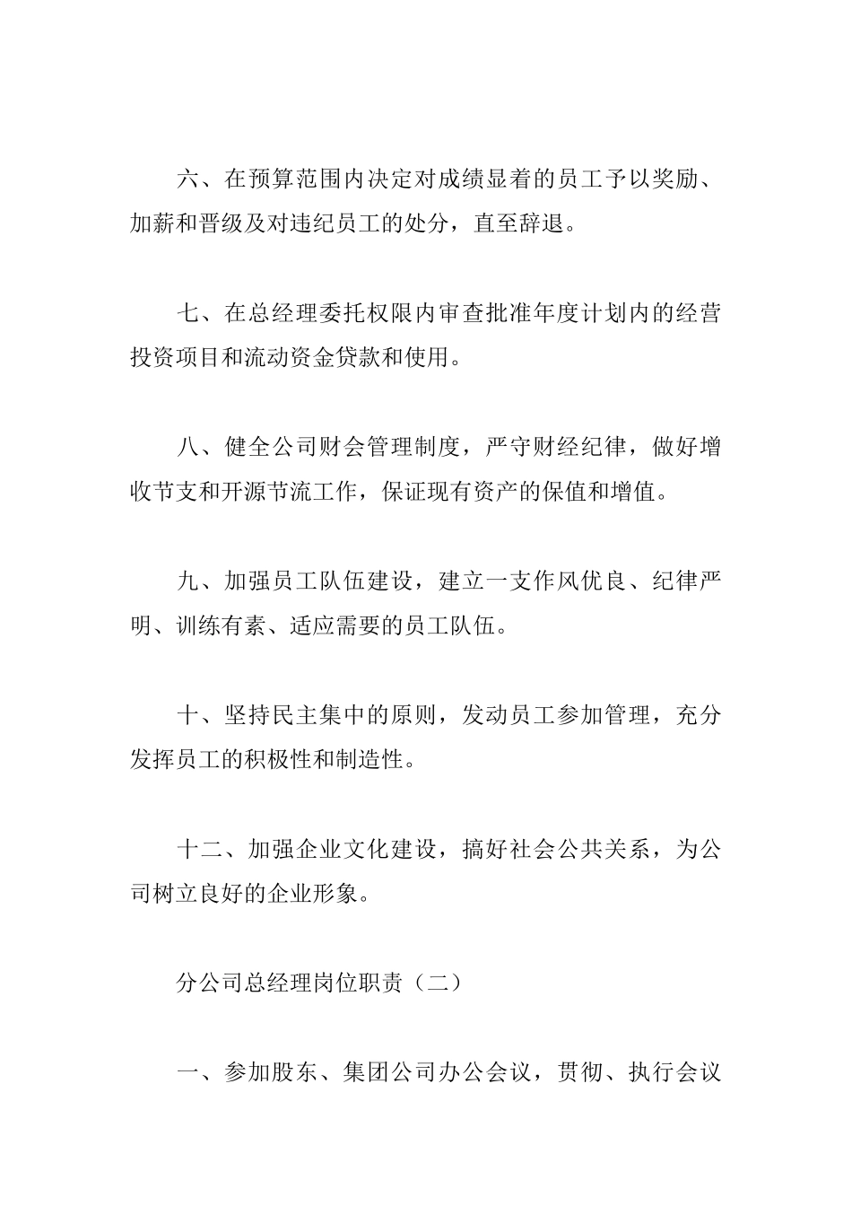 分公司总经理岗位职责_第2页