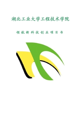 创业计划书范本——领航新科技创业项目书终稿挑战杯获奖作品