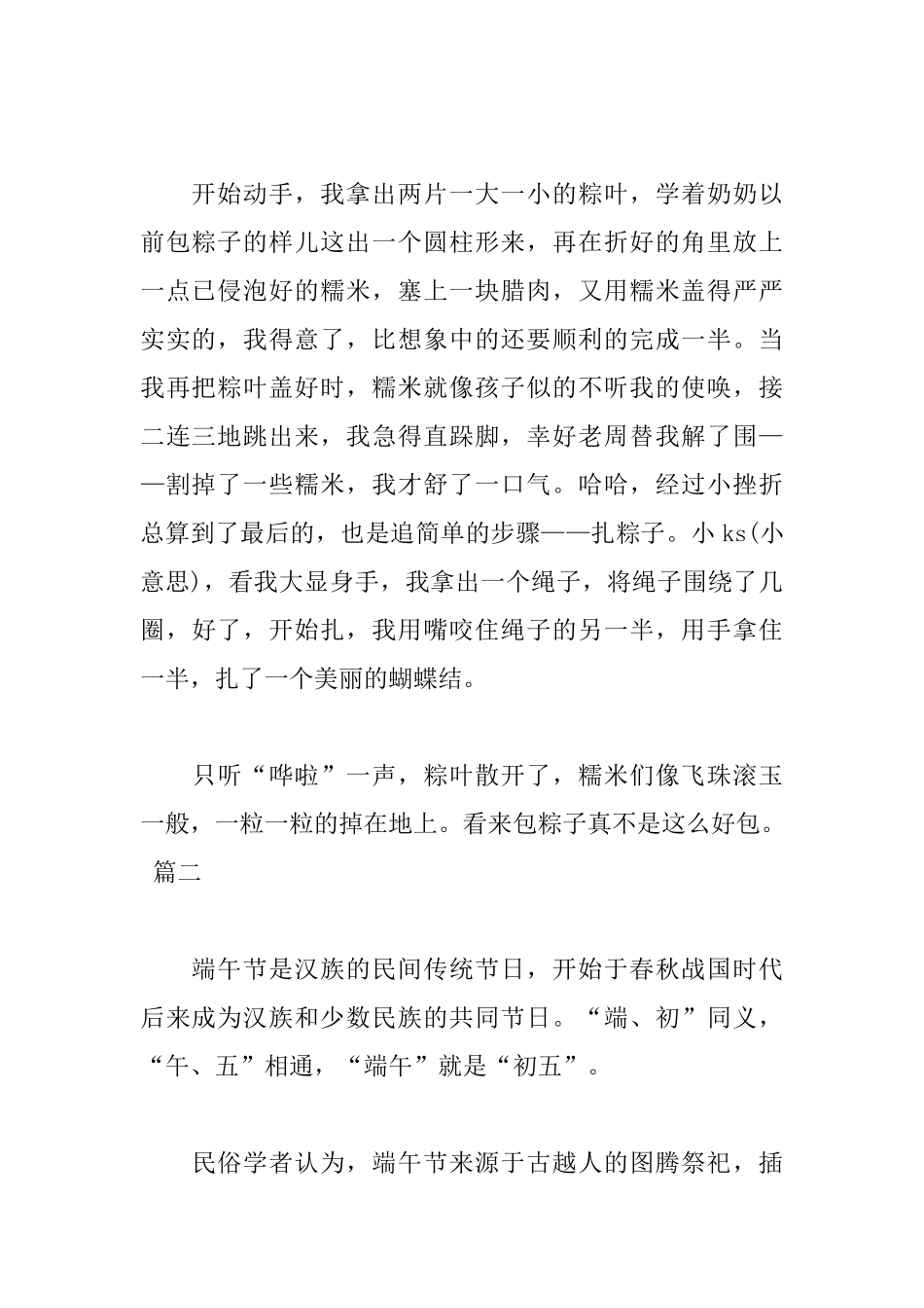 初一端午节日记两篇_第2页