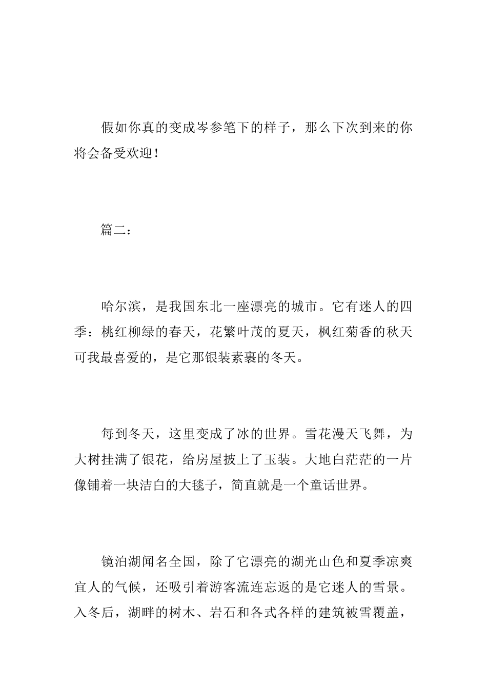 初三描写冬日雪景的日记600字_第3页