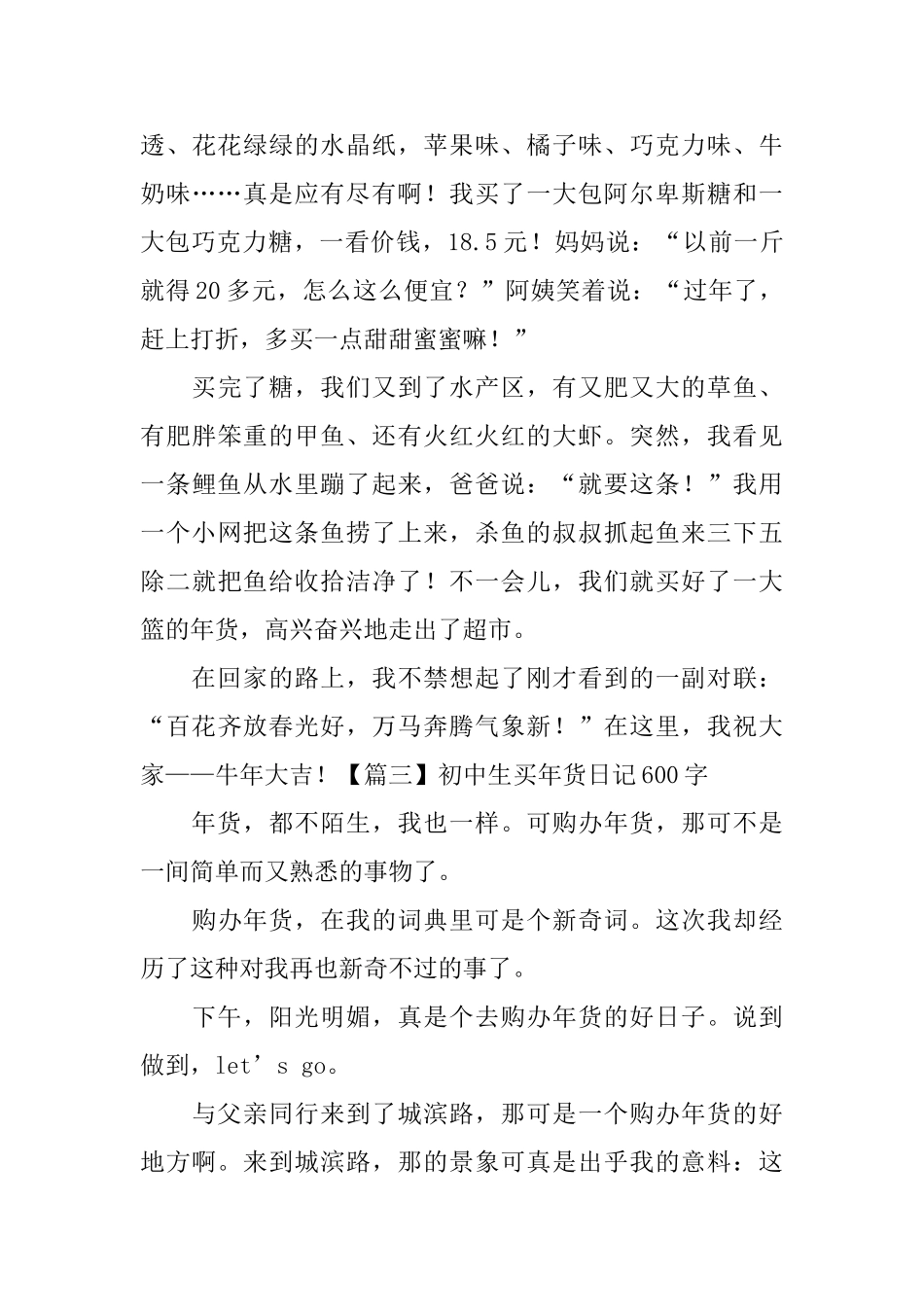 初中生买年货日记600字5篇_第3页