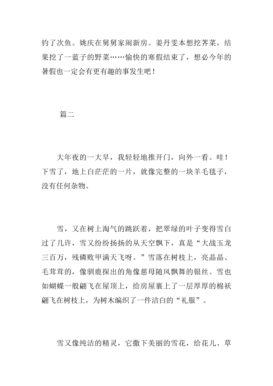 初中生寒假见闻日记_第3页