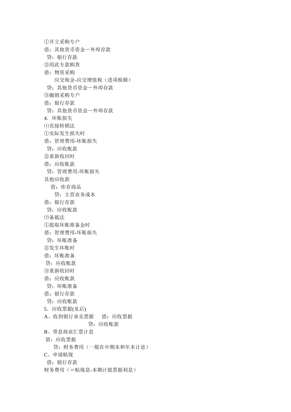 初级财务会计各章会计分录大全_第2页