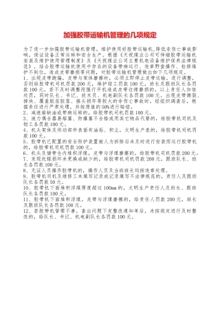 加强胶带运输机管理的几项规定——精品资料