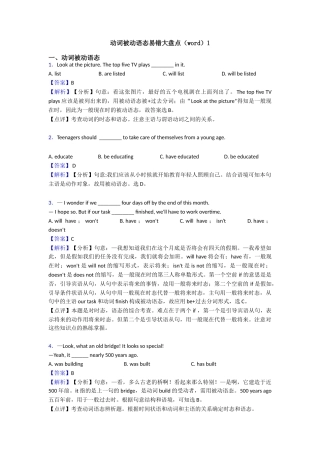 动词被动语态易错大盘点1