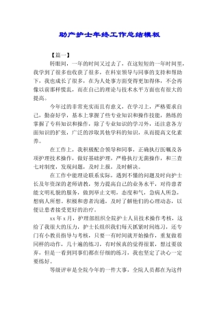 助产护士年终工作总结模板