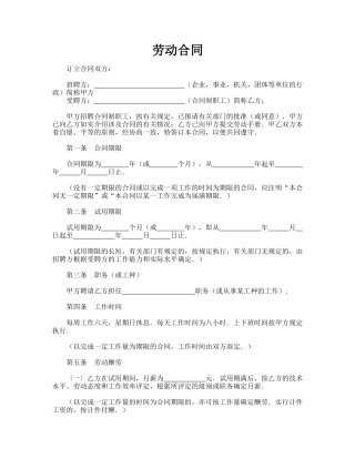 劳动合同(标准版)