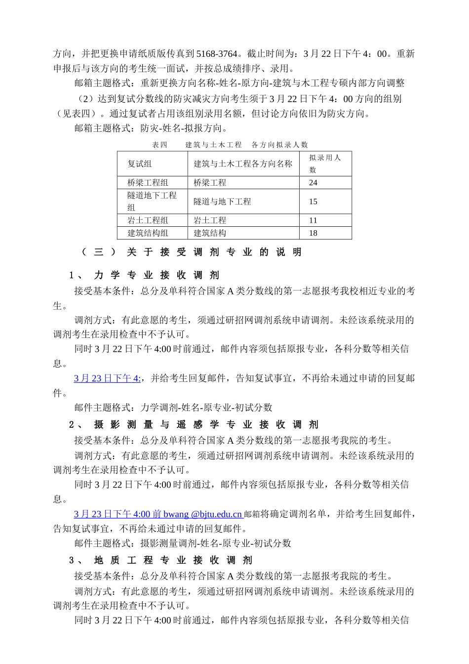 北京交通大学土木建筑工程学院2025年硕士研究生复试录取工作方案模板_第3页