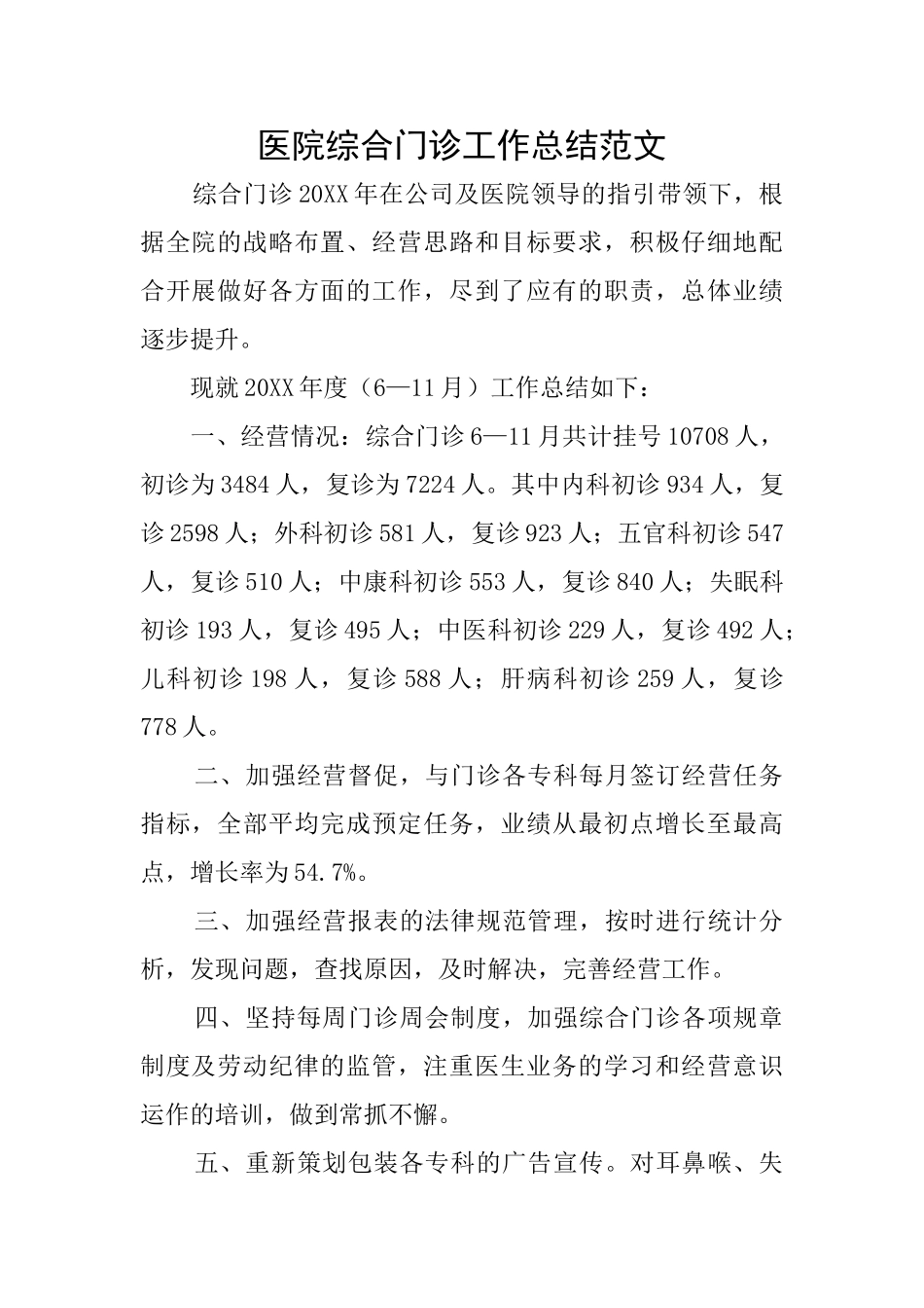 医院综合门诊工作总结范文_第1页