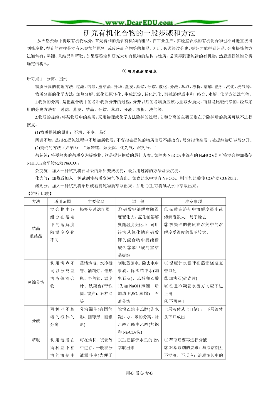 新人教版高中化学选修5研究有机化合物的一般步骤和方法_第1页