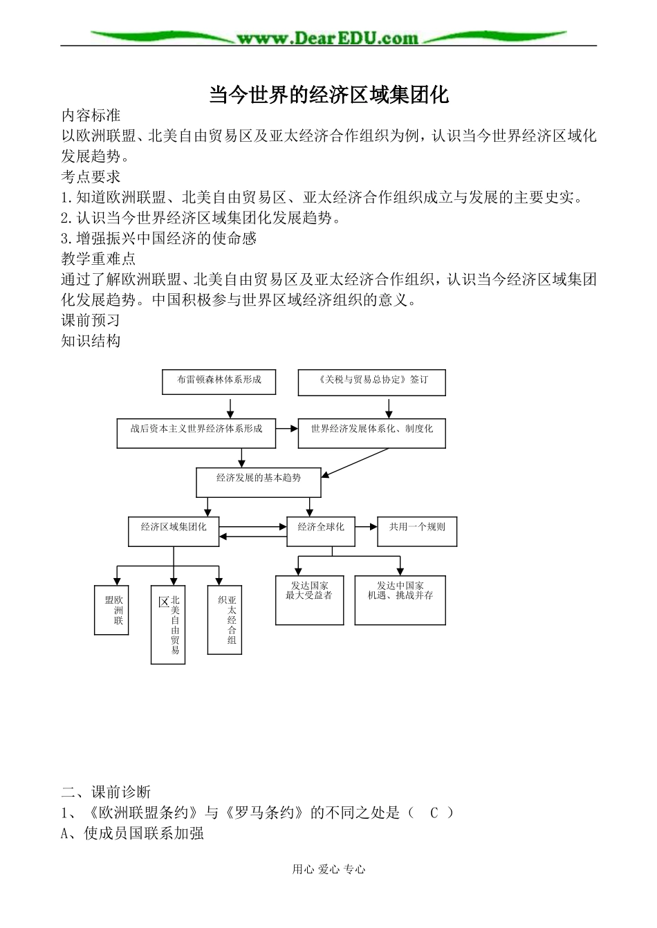 新人教版必修2高中历史当今世界的经济区域集团化教案_第1页