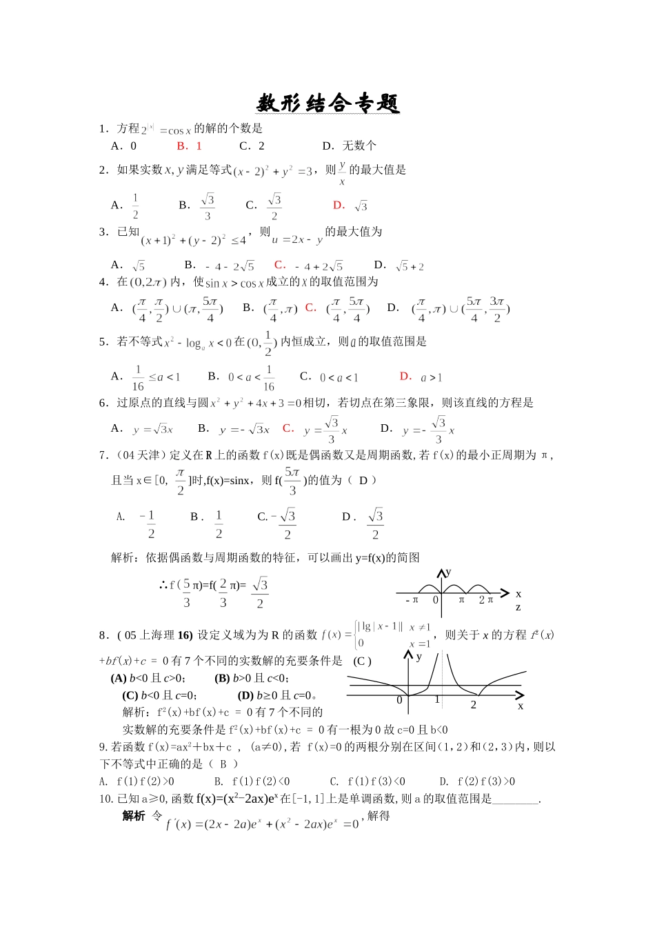 数形结合专题_第1页