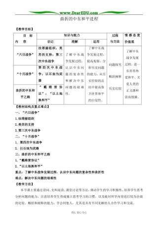 新人教版高中历史选修3曲折的中东和平进程