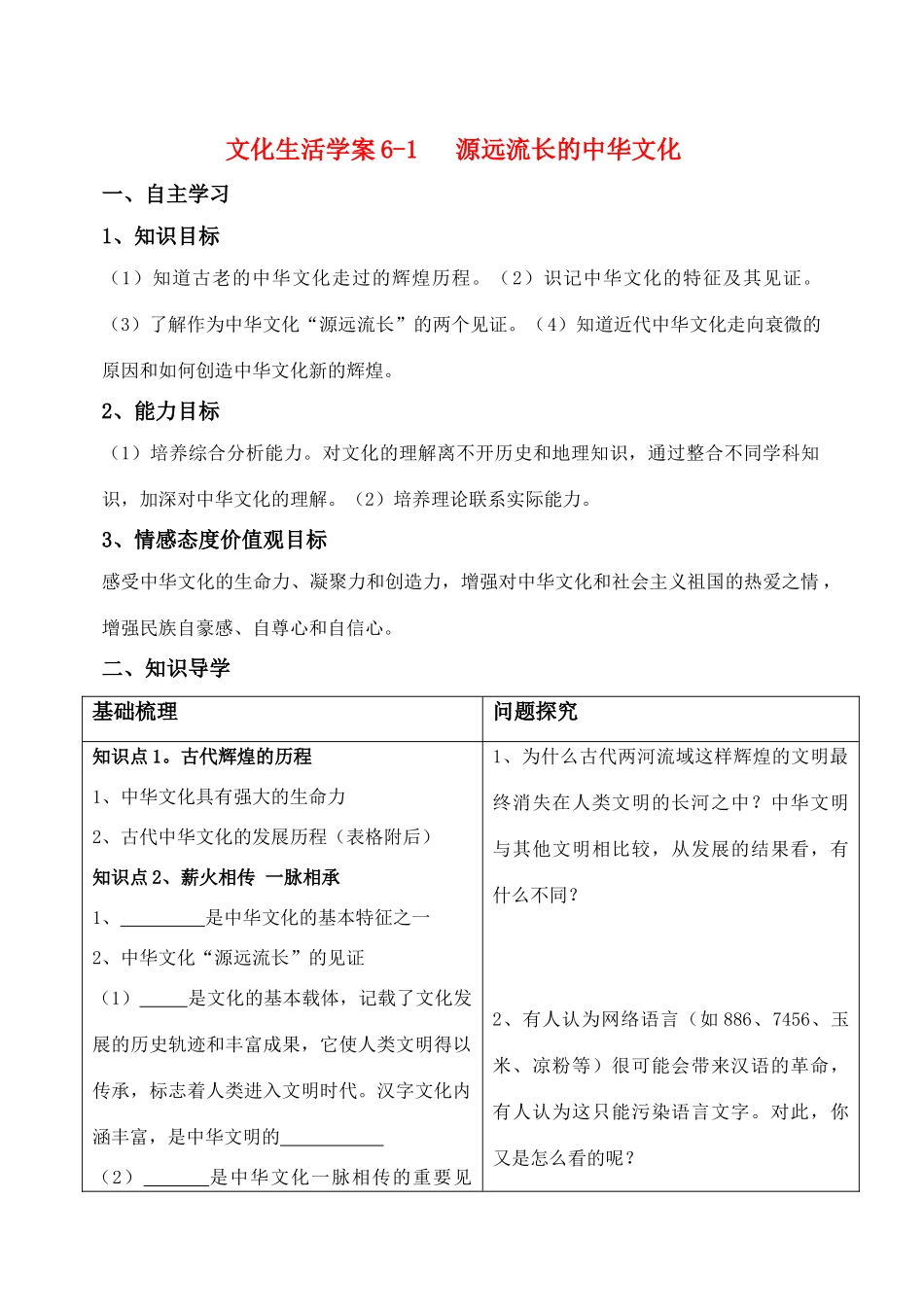 文化生活学案6-1_第1页