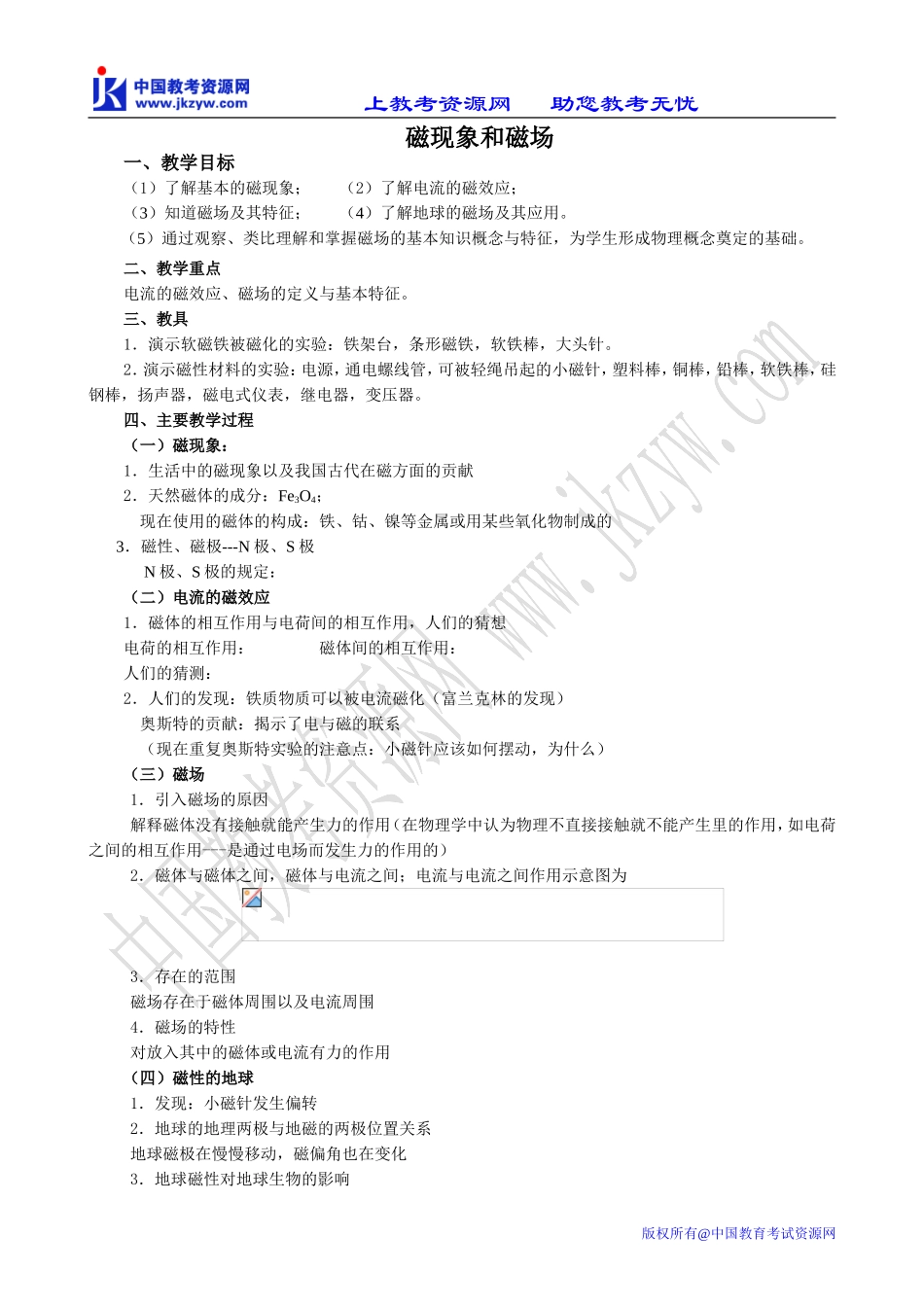 新人教版选修3-1高中物理磁现象和磁场(2)_第1页