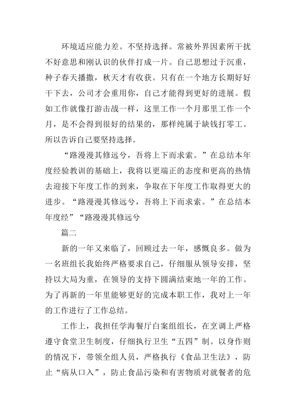 厨师工作总结_第2页