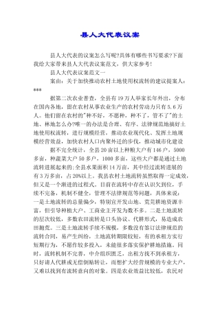 县人大代表议案