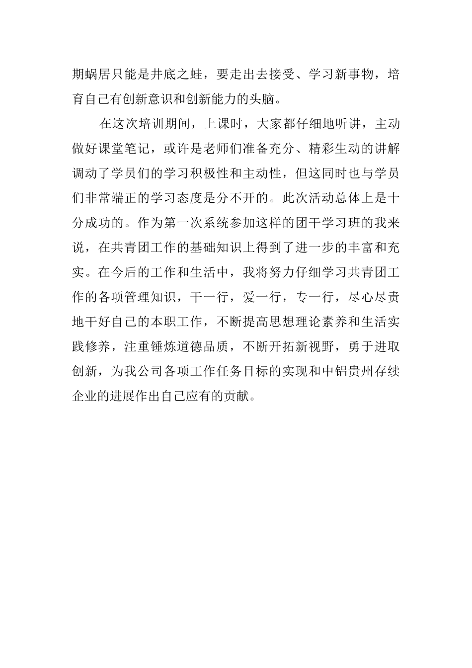 参加团干培训班心得体会_第3页