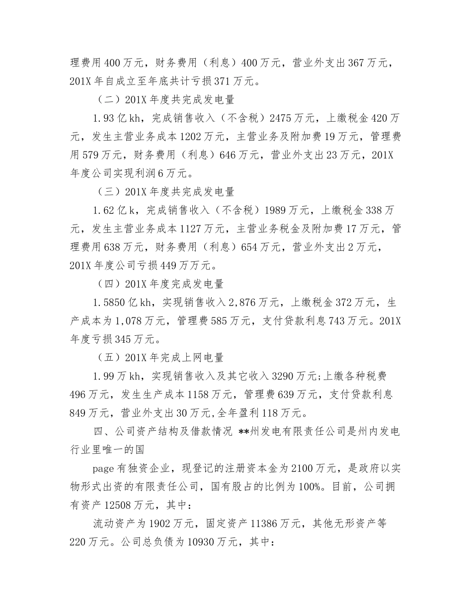 发电公司生产经营状况调研报告_第3页