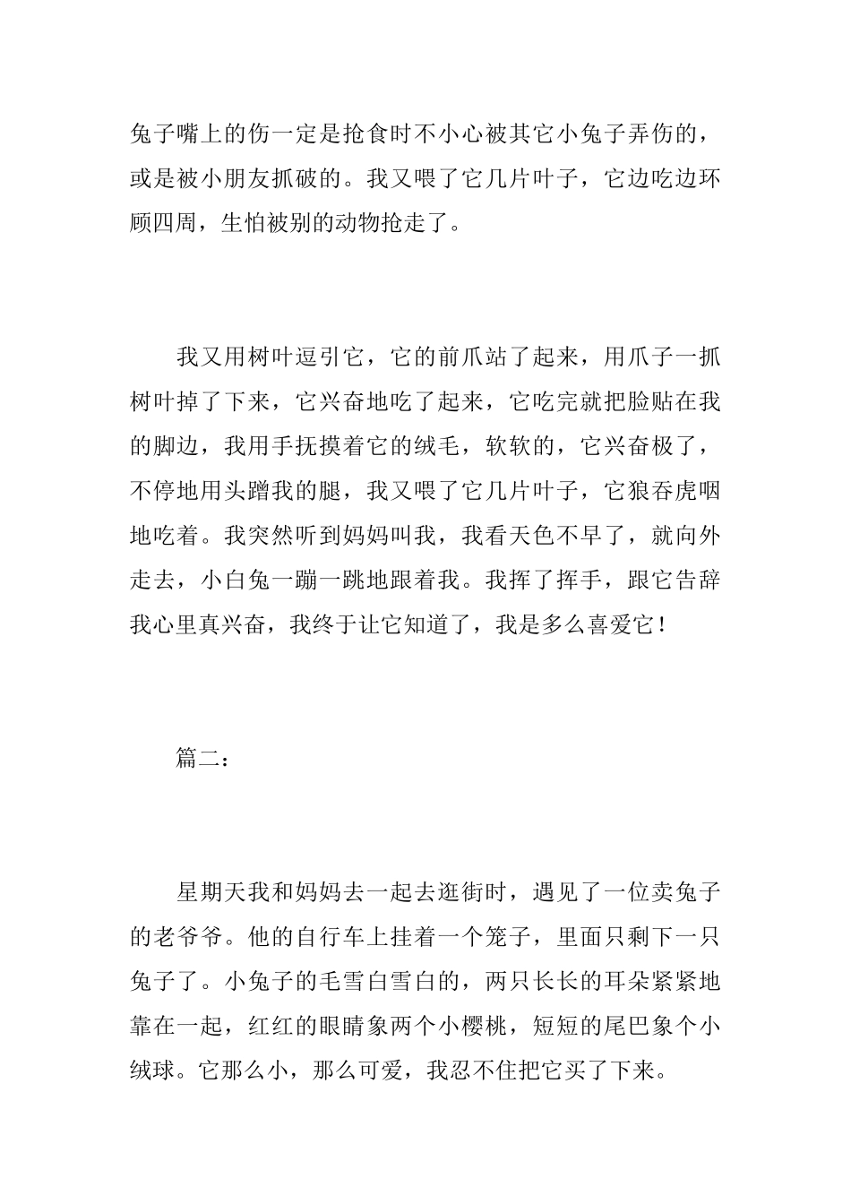 可爱的小白兔初一日记600字_第2页