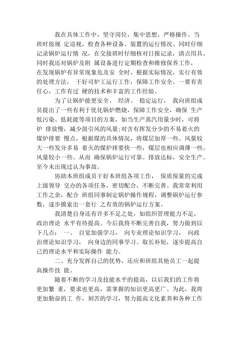 司炉工个人总结与自我评价_第2页