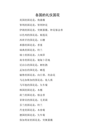 各国的礼仪国花