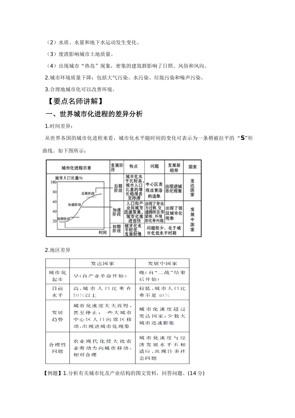 新疆2011年高考地理一轮复习 2.2.2城市化精品学案 新人教版必修2_第2页