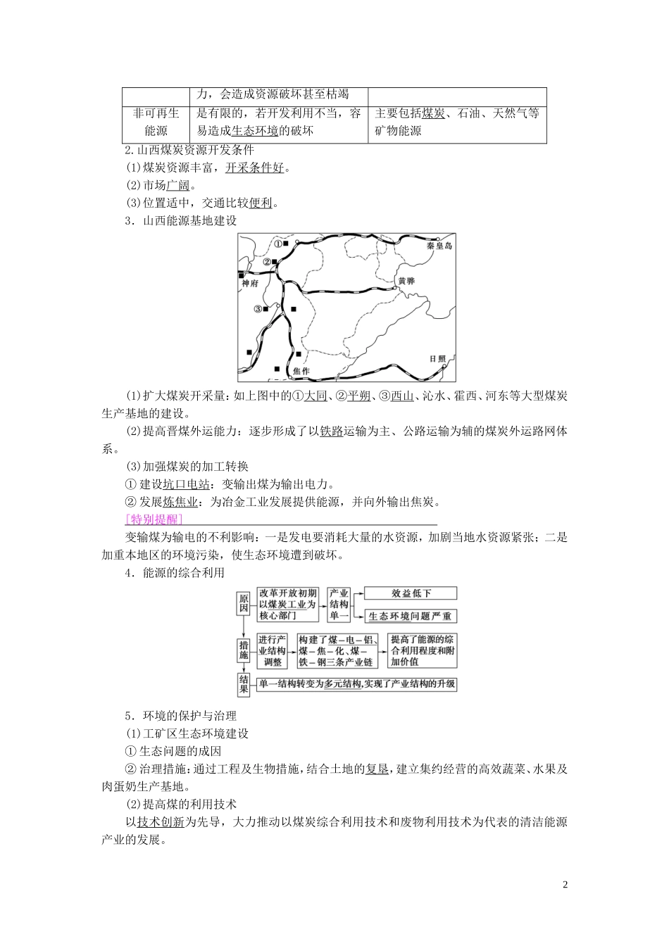 新高考地理一轮复习 第3部分 第14章 区域自然资源综合开发利用 第1讲 区域能源资源的开发教学案 新人教版-新人教版高三全册地理教学案_第2页