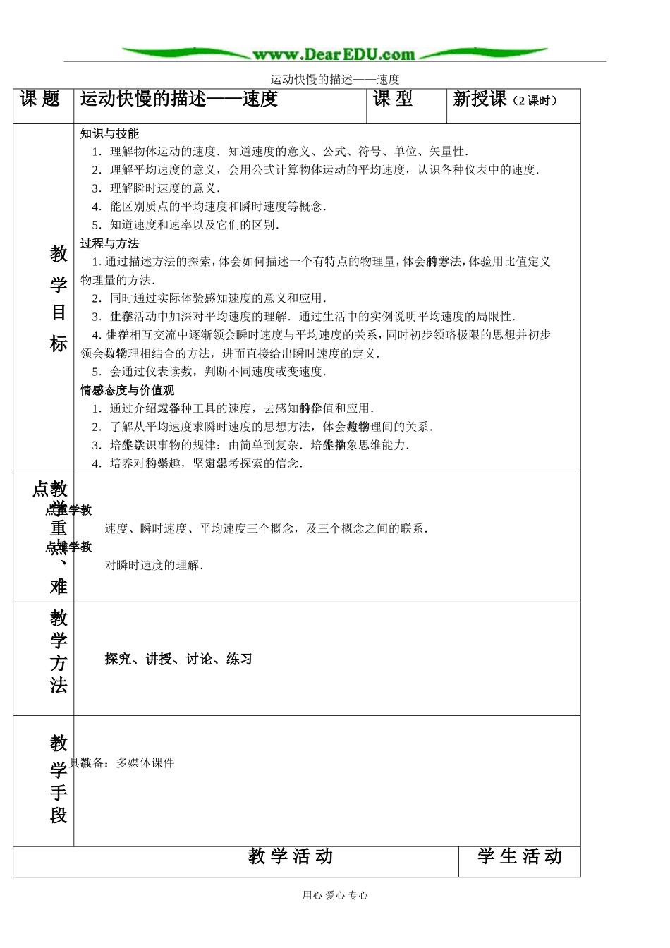 新人教版高中物理必修1运动快慢的描述 速度_第1页
