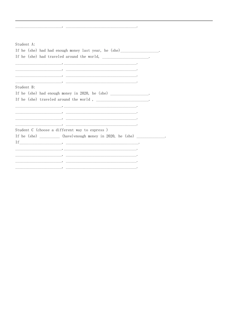 新疆克拉玛依市第十三中学高二英语下册 语法虚拟条件句学案 新人教版_第3页