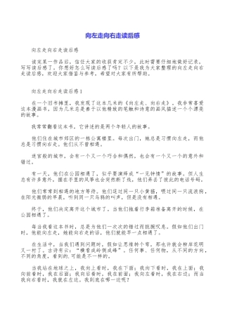 向左走向右走读后感