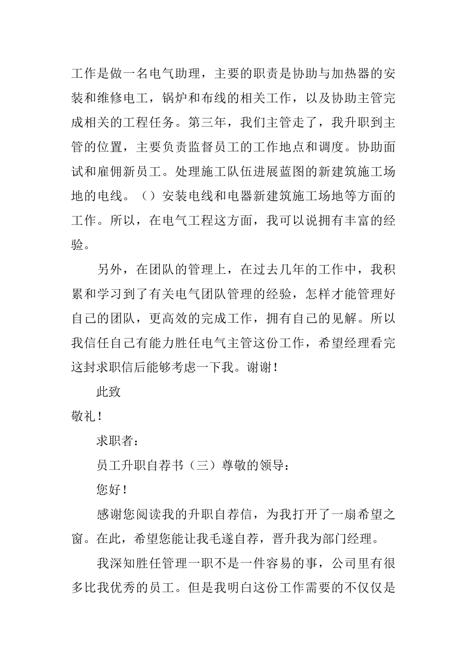 员工升职自荐信3篇_第3页