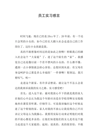 员工实习感言