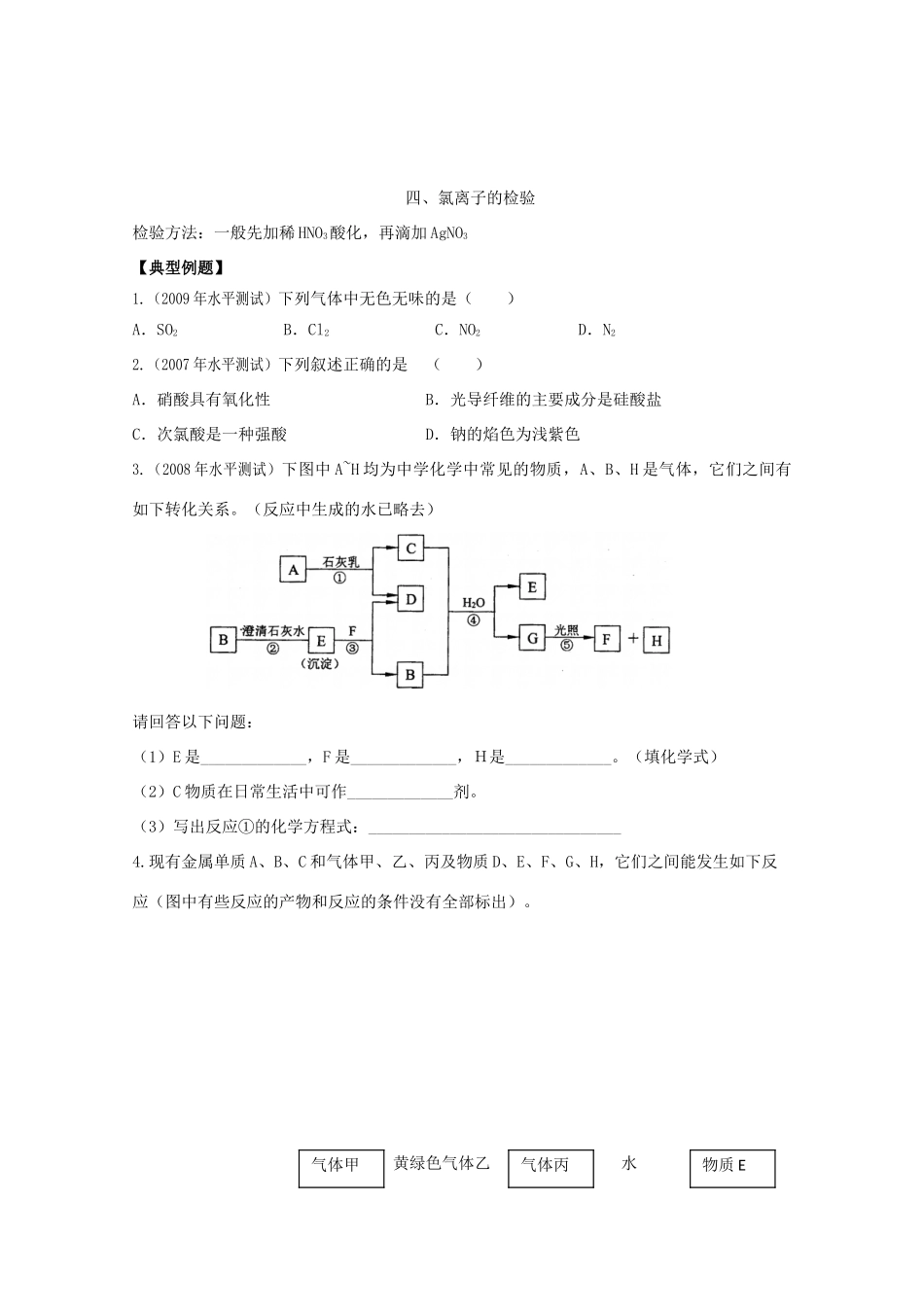 江苏省2012高二化学 9氯 学业水平复习学案_第2页