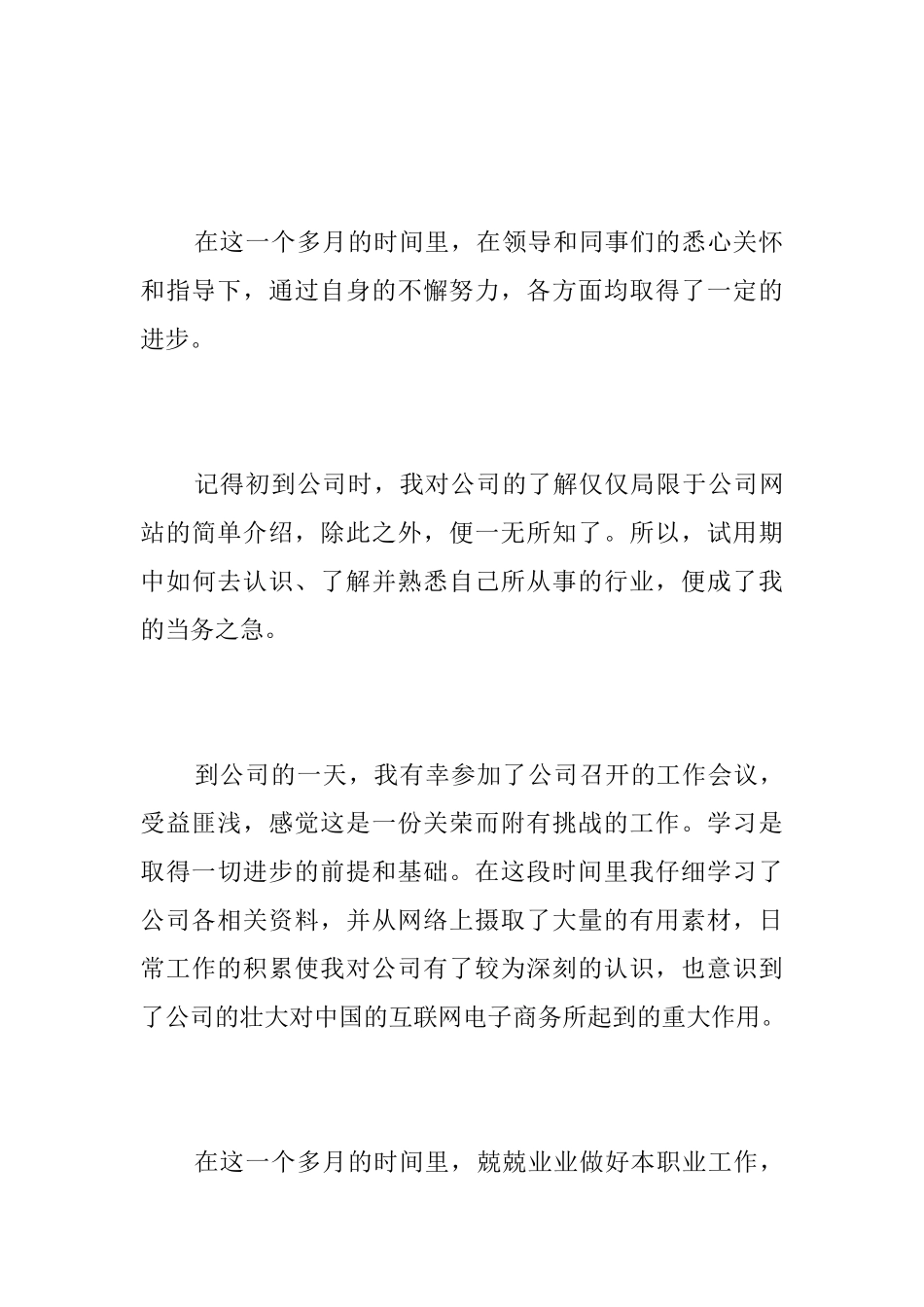 员工试用期工作总结三篇_第3页