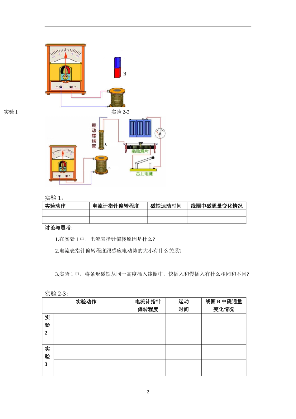 新课程人教版选修3-2高中物理法拉第电磁感应定律(学案)_第2页
