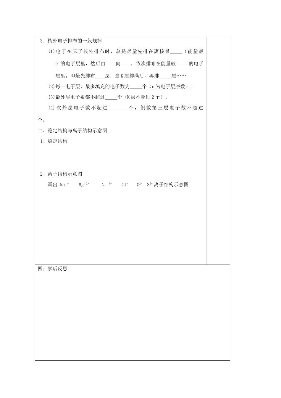 江苏省2013-2014学年高中化学 专题一 3.2 原子核外电子排布同步导学案 苏教版必修1_第2页