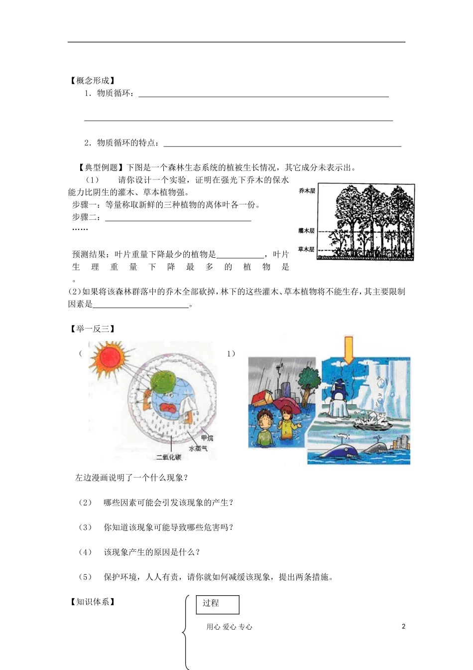江苏省2013高二生物增效减负学案 第5章 生态系统及其稳定性 第3节生态系统的物质循环 必修3_第2页