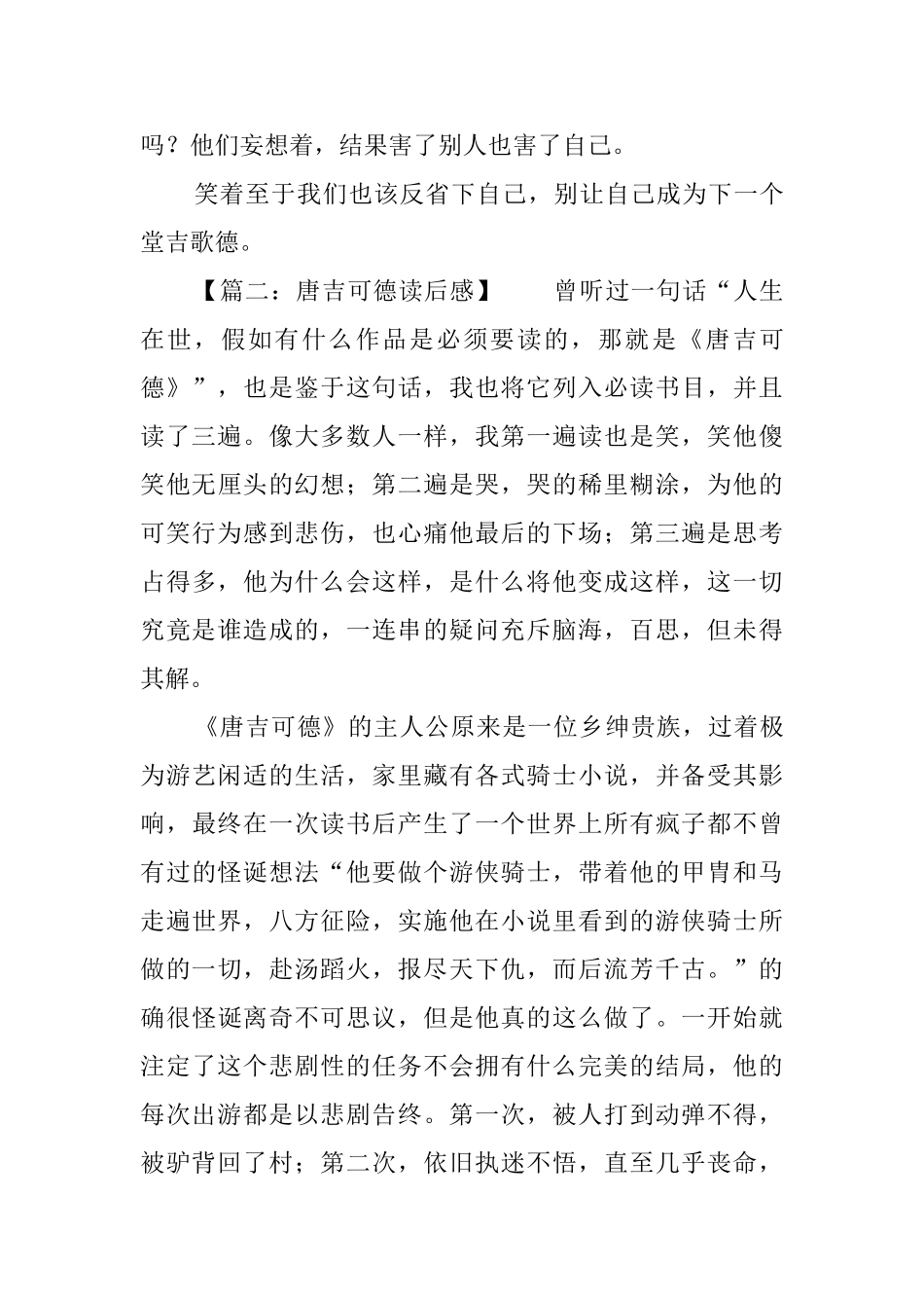 唐吉可德读后感_第3页