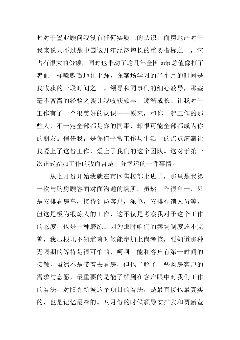 售楼置业顾问个人工作总结_第3页