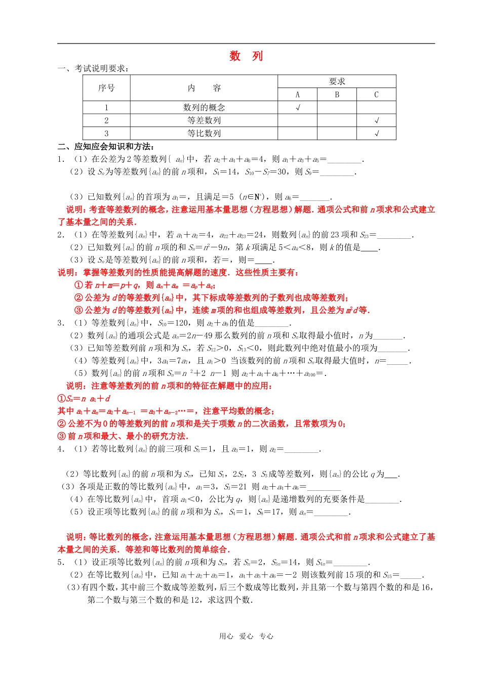 江苏省南京市2010届高三应知应会讲义 数列教案 苏教版_第1页