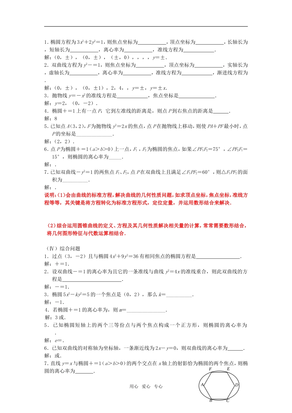 江苏省南京市2010届高三应知应会讲义 圆锥曲线与方程教案 苏教版_第2页