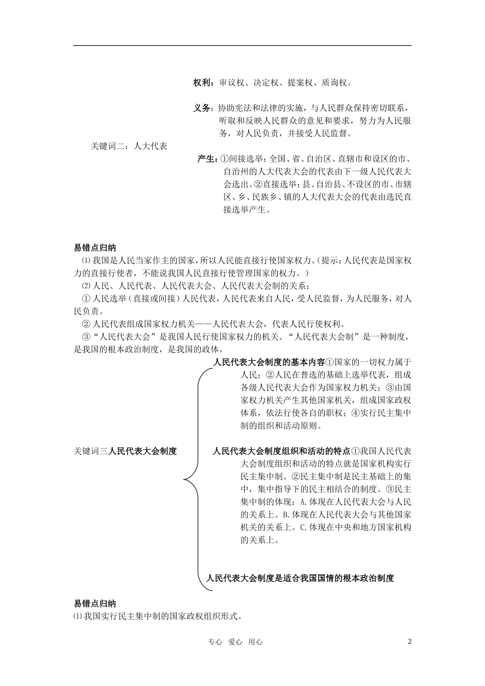 江苏省南京市2011年高三政治二轮知识专题复习 政治生活 第三单元知识板块 人大制2教案 新人教版_第2页